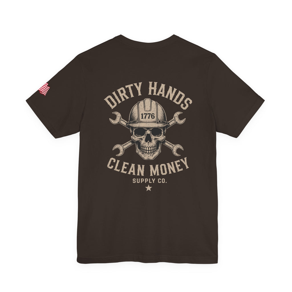 Dirty Hands Clean Money Tee — Skull & Wrenches Workwear T‑Shirt